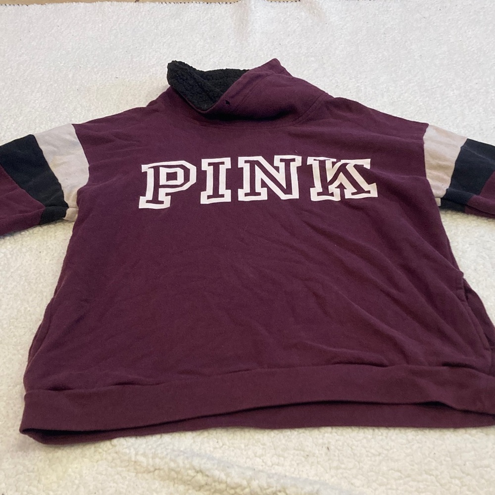 Women’s Pink Victoria secret Maroon Hoodie with Pink Logo